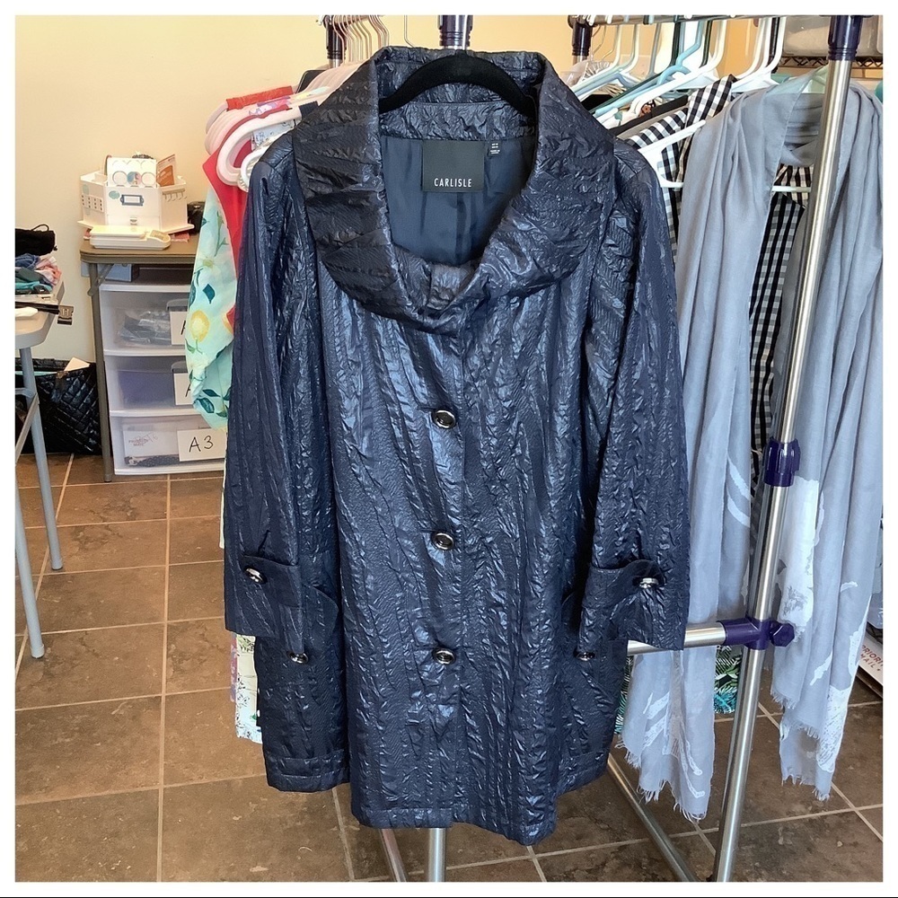 Carlisle Silk Blend Animal Crinkle Jacket Coat 12 - Picture 5 of 11